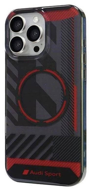 Audi IML Sport MagSafe Apple iPhone 16 Pro Max 6.9″ juodos spalvos kietas dėklas AUS-IMLMIP16PM-RSQ/D2-BK