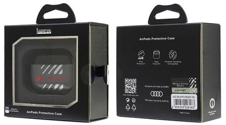 Audi IML Sport AirPods Pro 2 dėklas juodos spalvos AUS-IMLAPP2-RSQ/D1-BK