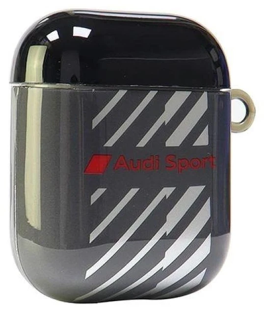 Audi IML Sport AirPods 1/2 dėklas juodos spalvos AUS-IMLAP-RSQ/D1-BK
