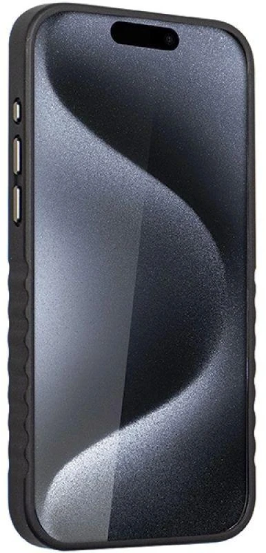 Audi Genuine Leather MagSafe Apple iPhone15 Pro Max 6.7″ juodos spalvos-red kietas dėklas AU-TPUPCMIP15P