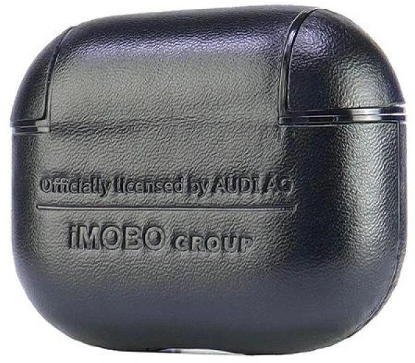 Audi Leather Big Logo AirPods 3 dėklas juodos spalvos AU-AP3-GT/D3-BK