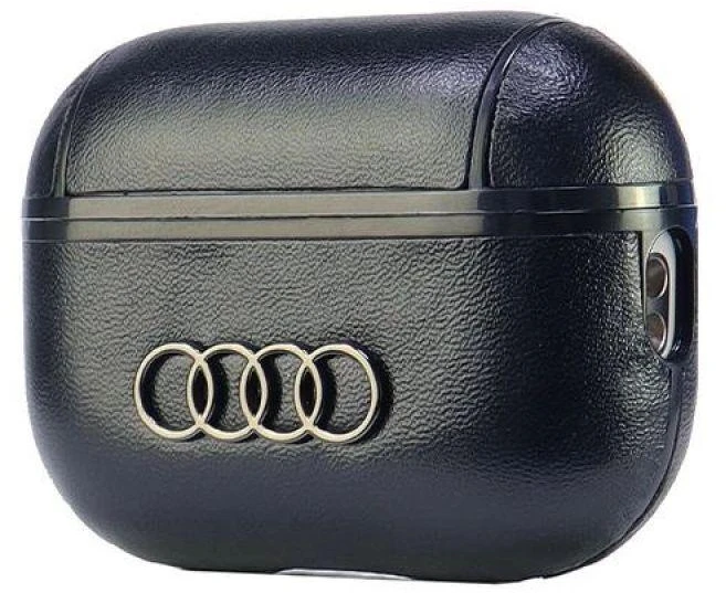 Audi Leather Big Logo AirPods Pro 2 dėklas juodos spalvos AU-APP2-GT/D3-BK