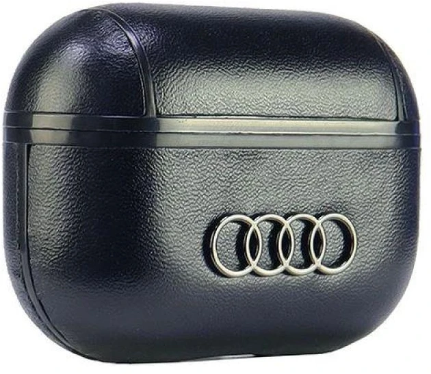 Audi Leather Big Logo AirPods Pro 2 dėklas juodos spalvos AU-APP2-GT/D3-BK