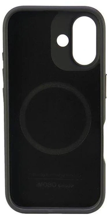 Audi Genuine Leather MagSafe Apple iPhone 16 6.1″ juodos spalvos-red kietas dėklas AU-TPUPCMIP16-R8/D3-RD