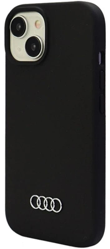 Audi Silicone Dėklas Apple iPhone 15 Plus / 14 Plus 6.7″ juodos spalvos kietas dėklas AU-LSRIP15M-Q3/D1-BK