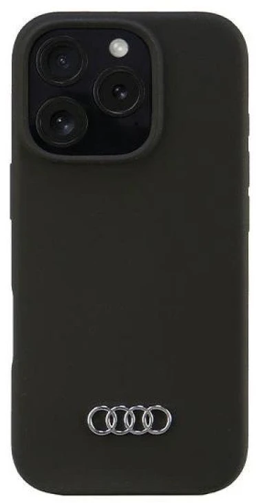 Audi Silicone Dėklas Apple iPhone 16 Pro 6.3″ juodos spalvos kietas dėklas AU-LSRIP16P-Q3/D1-BK