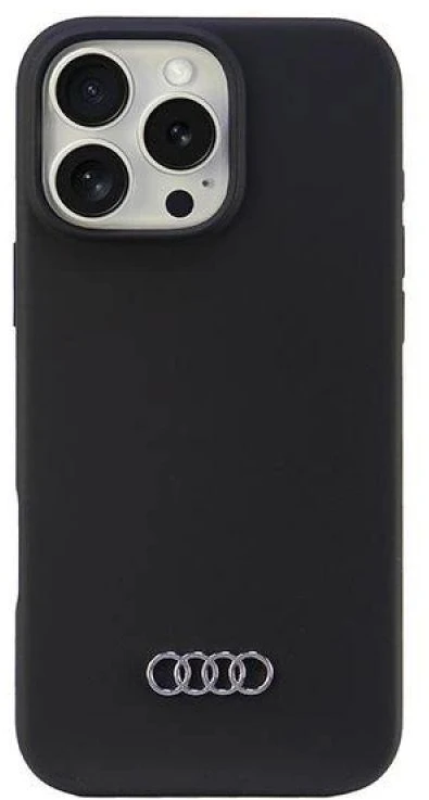 Audi Silicone Dėklas Apple iPhone 16 Pro Max 6.9″ juodos spalvos kietas dėklas AU-LSRIP16PM-Q3/D1-BK