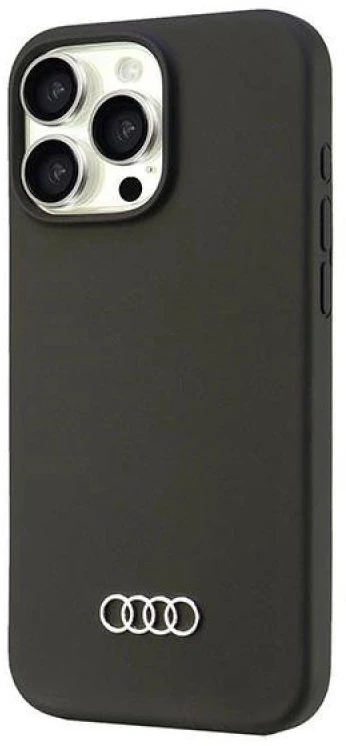 Audi Silicone Dėklas Apple iPhone 16 Pro Max 6.9″ juodos spalvos kietas dėklas AU-LSRIP16PM-Q3/D1-BK