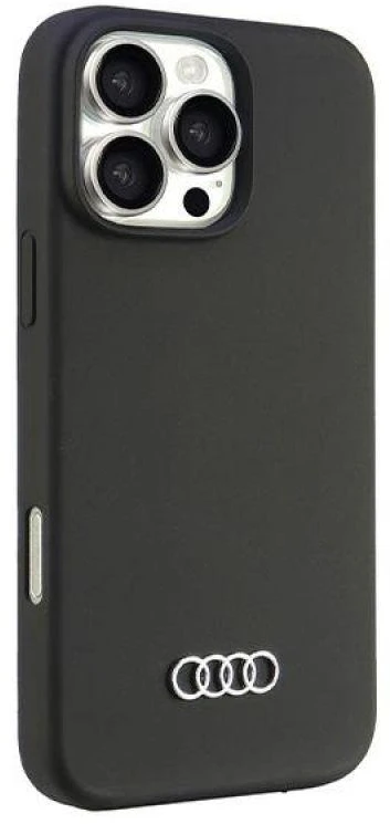 Audi Silicone Dėklas Apple iPhone 16 Pro Max 6.9″ juodos spalvos kietas dėklas AU-LSRIP16PM-Q3/D1-BK
