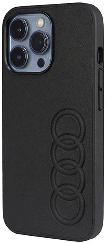 Audi Synthetic Leather Apple iPhone 13 Pro / 13 6.1″ juodos spalvos kietas dėklas AU-TPUPCIP13 P-TT/D1-BK