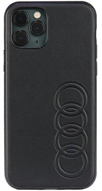 Audi Synthetic Leather Apple iPhone 11 Pro 5.8″ juodos spalvos kietas dėklas AU-TPUPCIP11-TT/D1-BK