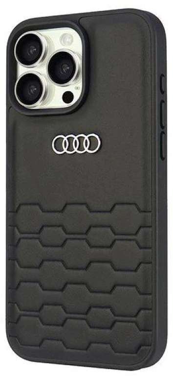 Audi Synthetic Leather Apple iPhone 16 Pro Max 6.9″ juodos spalvos kietas dėklas AU-TPUPCIP16PM-GT/D2-BK