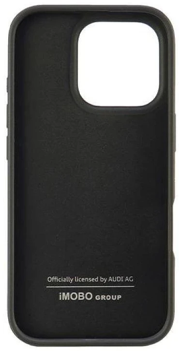 Audi Synthetic Leather Apple iPhone 16 Pro 6.3″ juodos spalvos kietas dėklas AU-TPUPCIP16P-GT/D2-BK