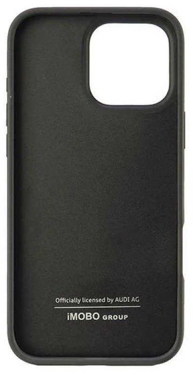 Audi Synthetic Leather Apple iPhone 16 Pro Max 6.9″ juodos spalvos kietas dėklas AU-TPUPCIP16PM-GT/D2-BK