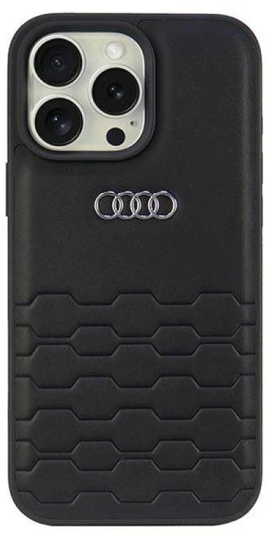 Audi Synthetic Leather Apple iPhone 16 Pro Max 6.9″ juodos spalvos kietas dėklas AU-TPUPCIP16PM-GT/D2-BK