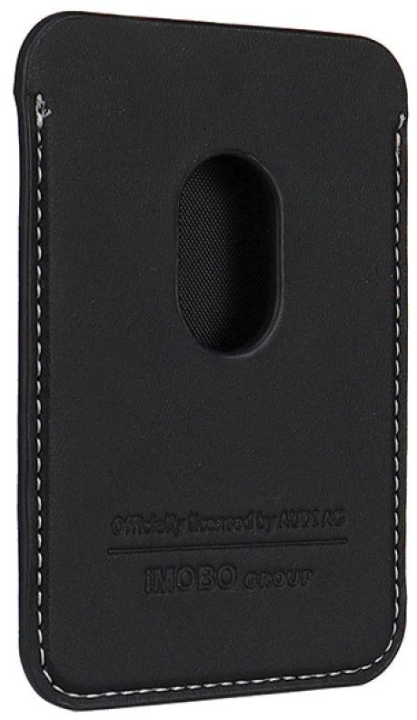 Dėklas Audi Synthetic Leather Wallet Card Slot juodos spalvos MagSafe AU-MSCH-Q3/D1-BK