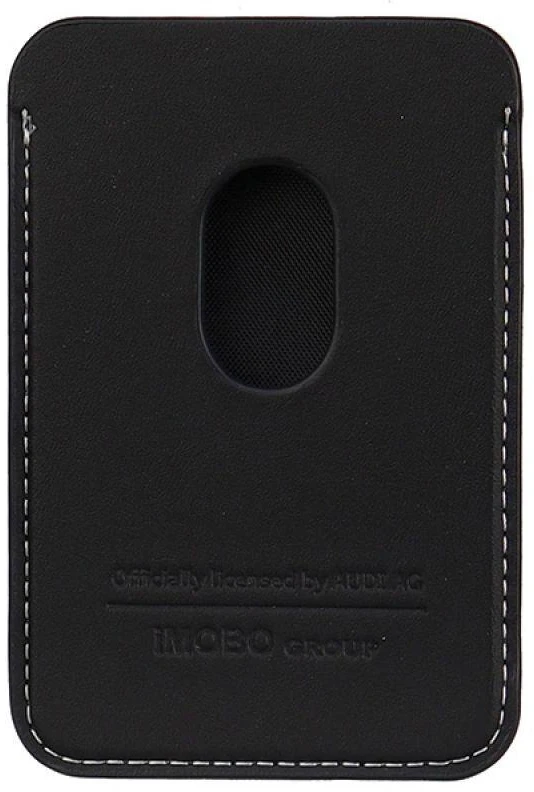Dėklas Audi Synthetic Leather Wallet Card Slot juodos spalvos MagSafe AU-MSCH-Q3/D1-BK
