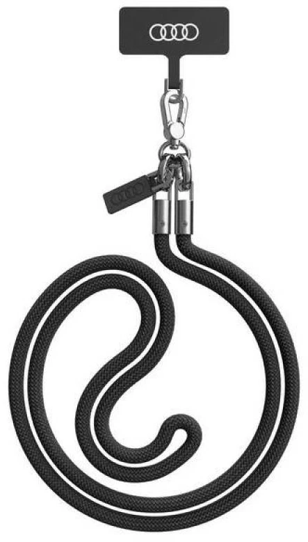 Audi virvelė telefonui 120cm 6mm crossbody juodos spalvos AU-CBL8-R8/D1-BK