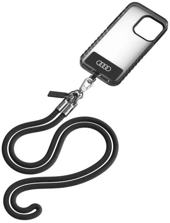 Audi virvelė telefonui 120cm 6mm crossbody juodos spalvos AU-CBL8-R8/D1-BK