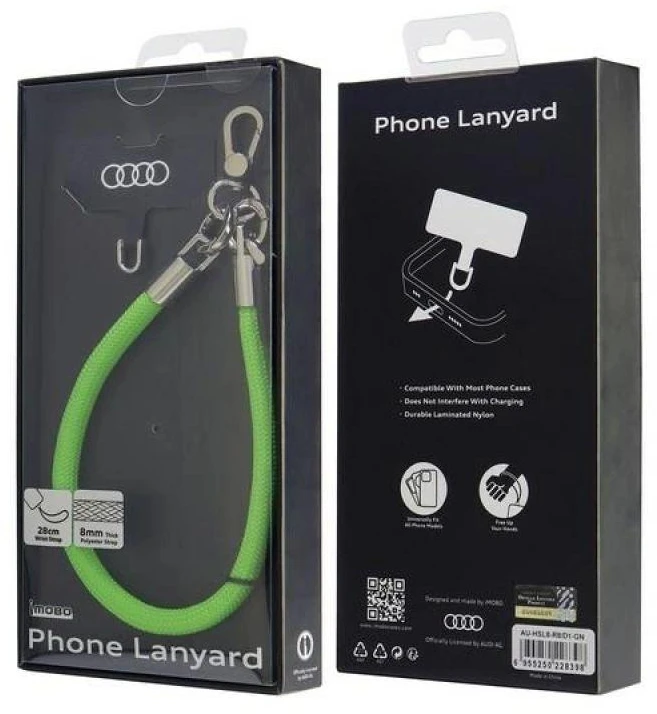 Audi virvelė telefonui 28cm 8mm žalias AU-HSL8-R8/D1-GN