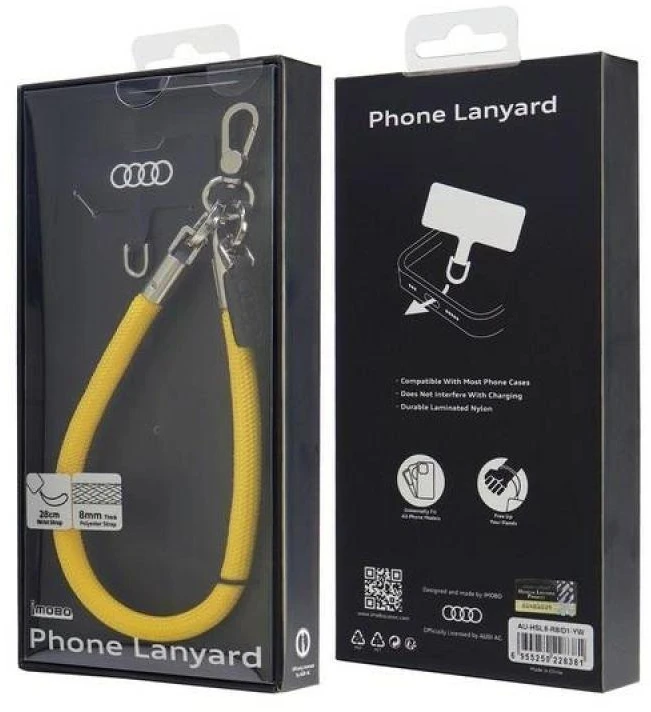 Audi virvelė telefonui 28cm 8mm yellow AU-HSL8-R8/D1-YW