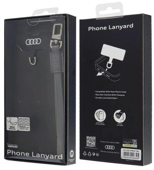 Audi virvelė telefonui 28cm 10mm Leather pilka AU-HSLSL-GT/D1-GY