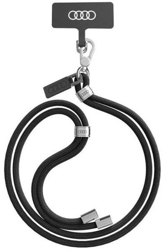Audi virvelė telefonui 120cm 6mm crossbody juodos spalvos AU-CBL6-R8/D1-BK