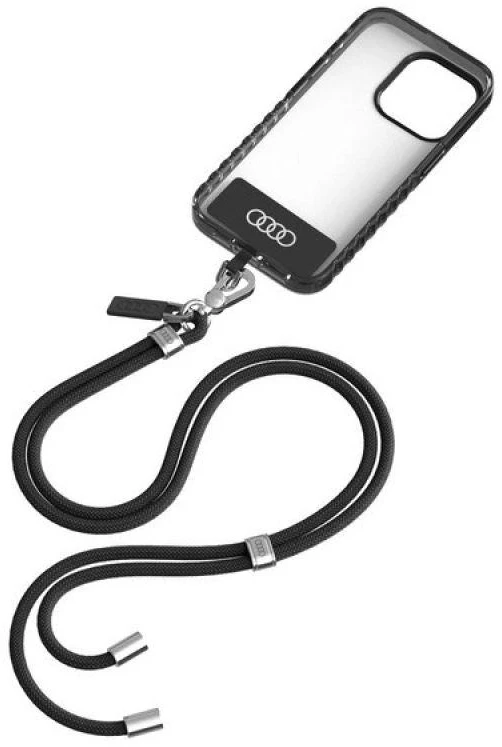 Audi virvelė telefonui 120cm 6mm crossbody juodos spalvos AU-CBL6-R8/D1-BK
