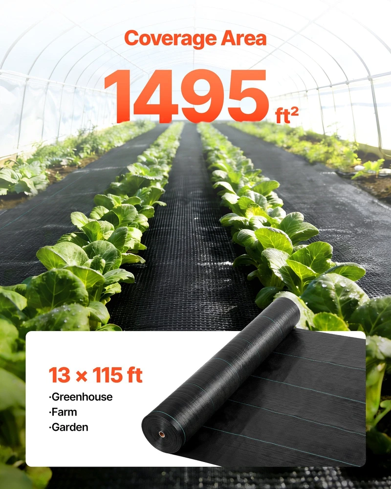 VEVOR Sodo geotekstilė nuo piktžolių 4x35.1m juoda