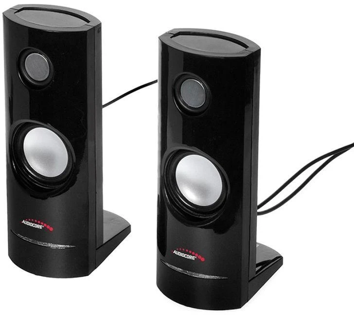 AUDIOCORE AC860 kompiuterinių garsiakalbių komplektas (2.0; juodos spalvos)