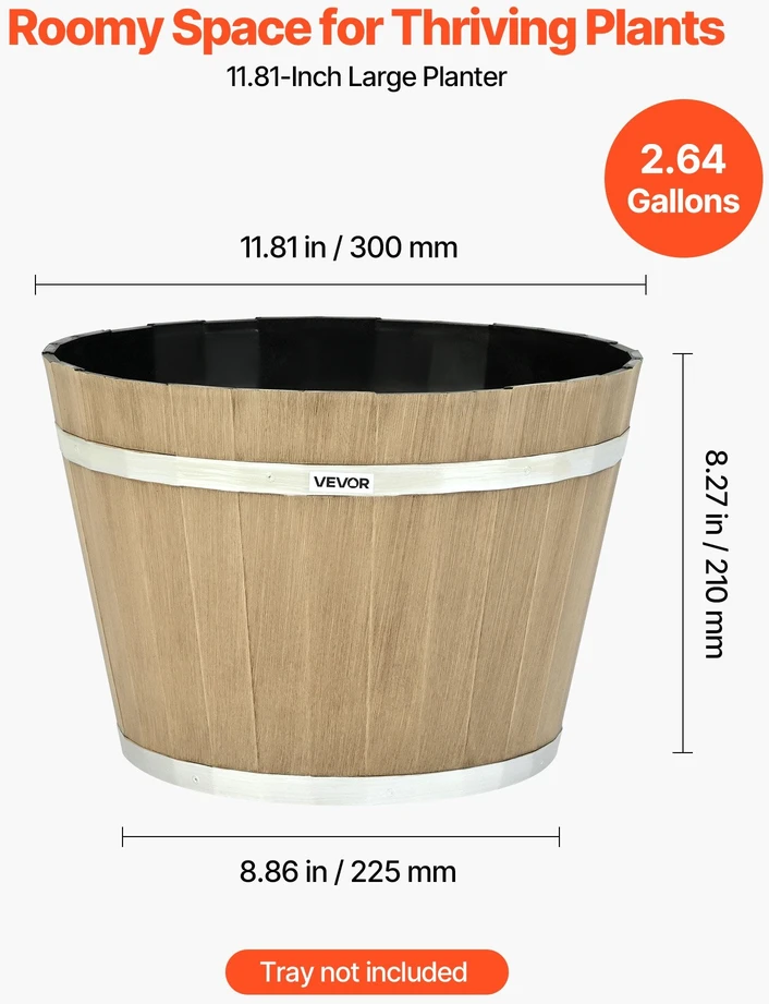VEVOR 4 vnt. 300 mm statinaitės dizaino vazonai