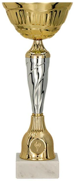 Auksinė ir sidabrinė metalinė taurė