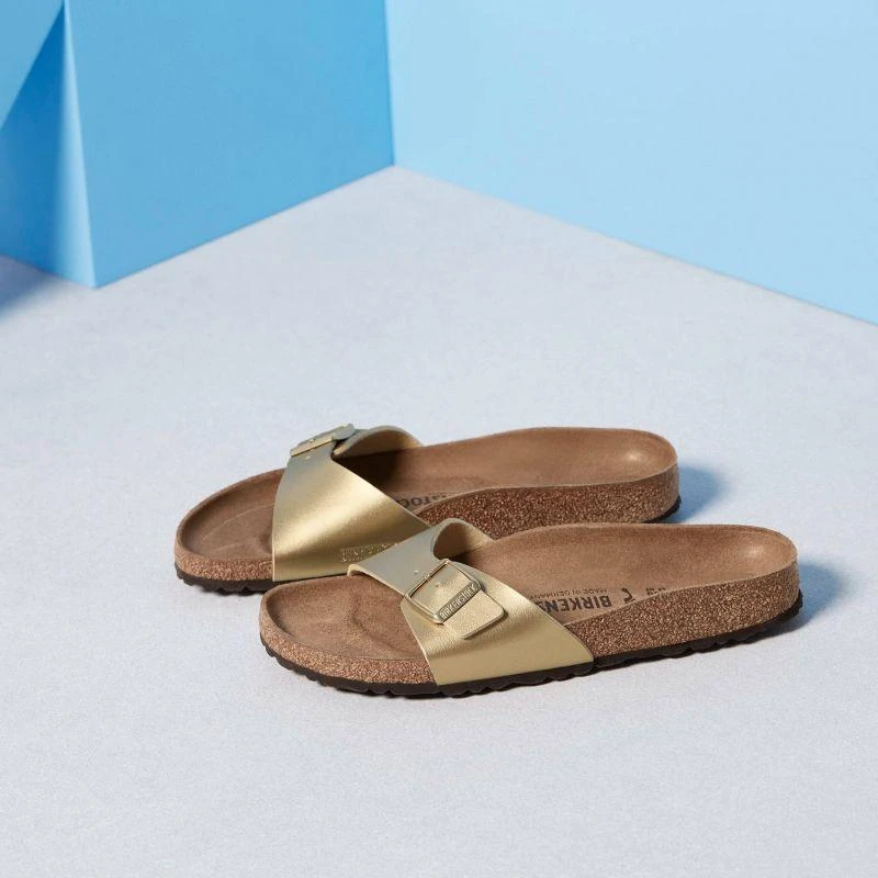 Auksinės Birkenstock Madrid Birko-Flor moteriškos basutės (1016106)