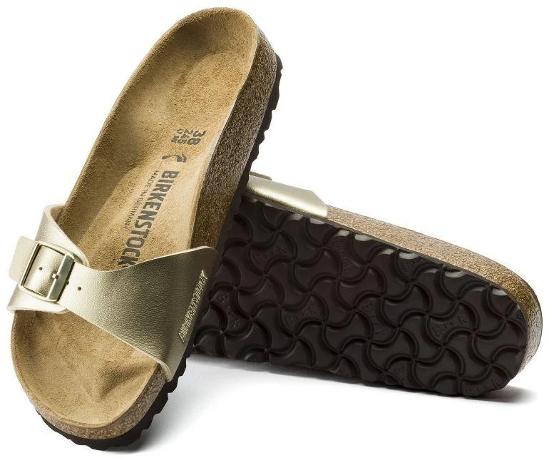 Auksinės Birkenstock Madrid Birko-Flor moteriškos basutės (1016106)