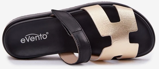 Auksinės moteriškos odinės šlepetės su velcro 36–41