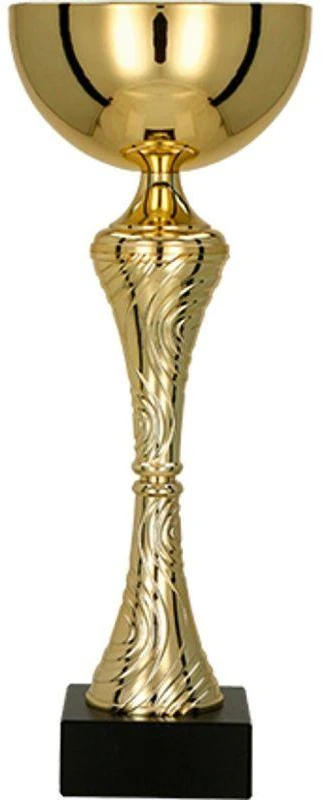 Auksinis metalo puodelis