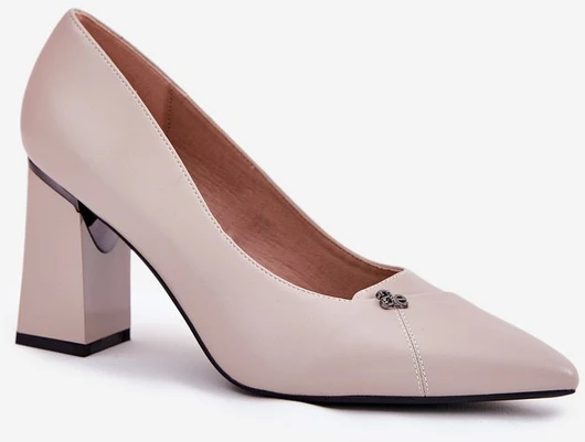 Aukštakulniai bateliai pilki elegantiški moteriški