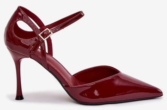 Aukštakulniai su dirželiu bordo spalvos Tarilin – elegancijai ir pasitikėjimui žingsnyje.