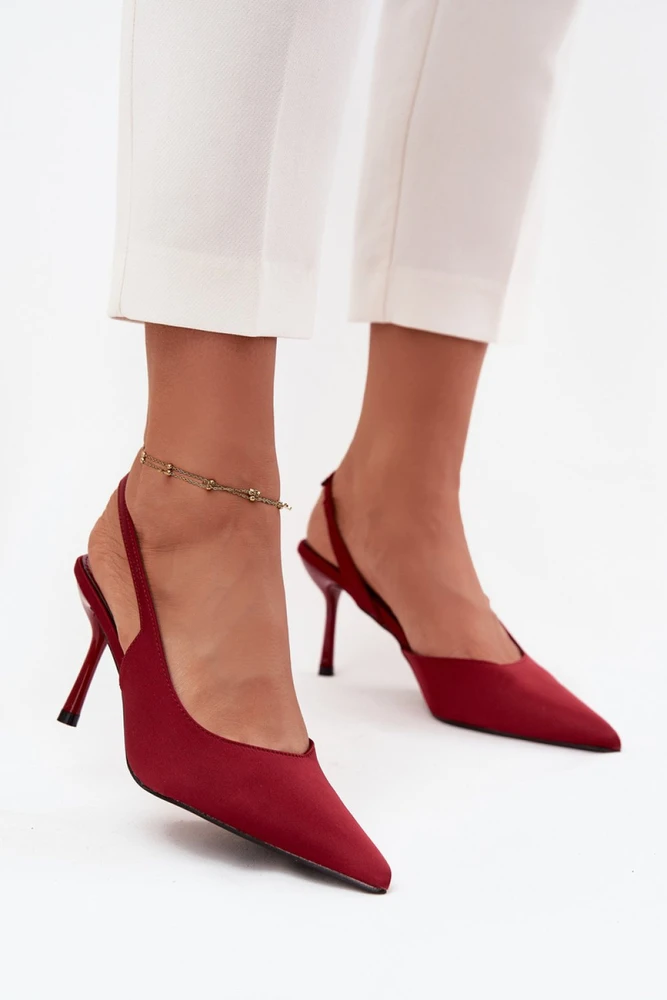 Aukštakulniai tamsiai raudoni atviri užkulniai Step in Style