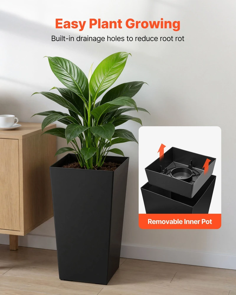 VEVOR Aukšti lauko vazonai su ratukais, 2 vnt.