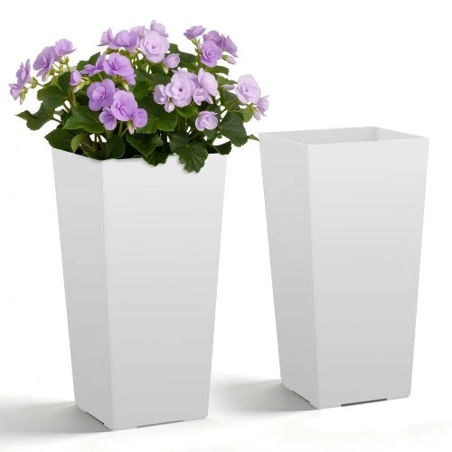 Vevor Aukšti vazonai rinkinys 2 vnt, 550 mm, balti