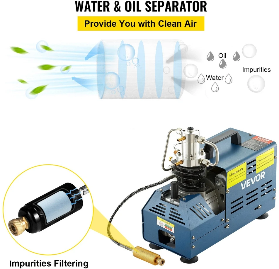 VEVOR Didelio slėgio oro kompresorius 4500 PSI 1800W
