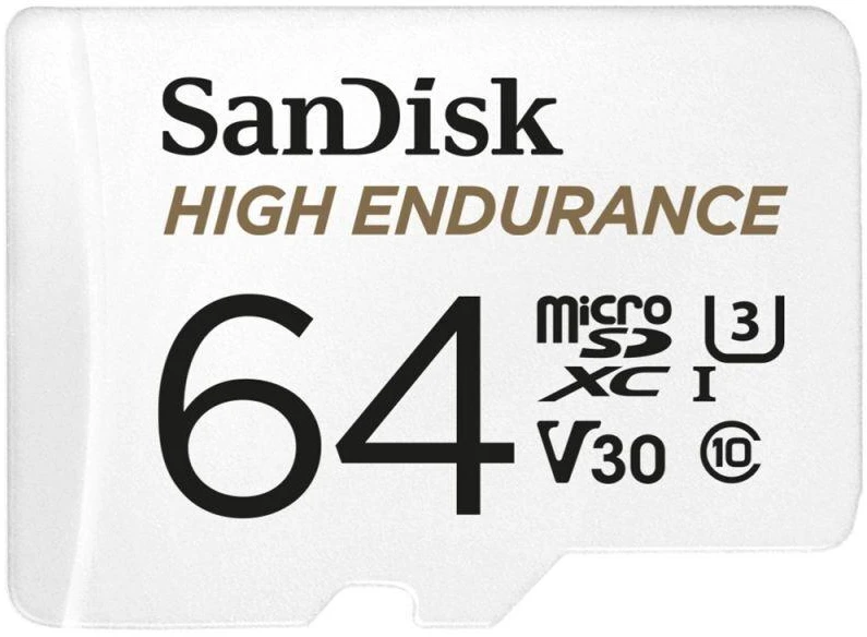 Atminties kortelė SanDisk High Endurance microSDXC 64GB V30 + adapteris