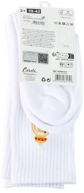 Aukštos medvilninės kojinės Real Madryt, 2 poros, baltos