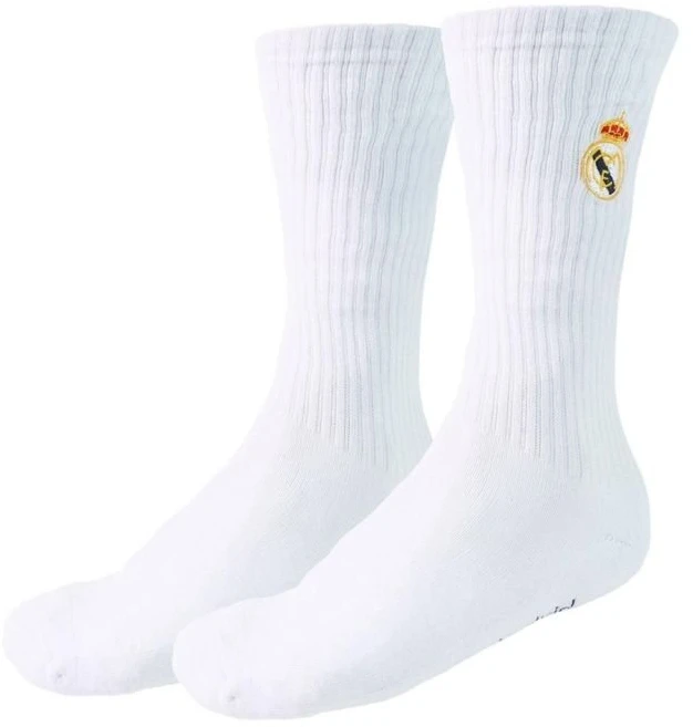 Aukštos medvilninės kojinės Real Madryt, 2 poros, baltos