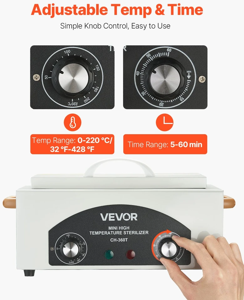 Vevor Aukštos temperatūros autoklavas, 2 L, 300 W