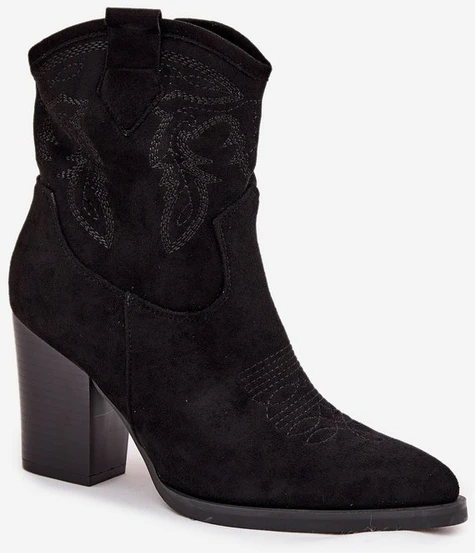 Aulinukai juodi iš eko zomšos su kulnu Ideal Shoes