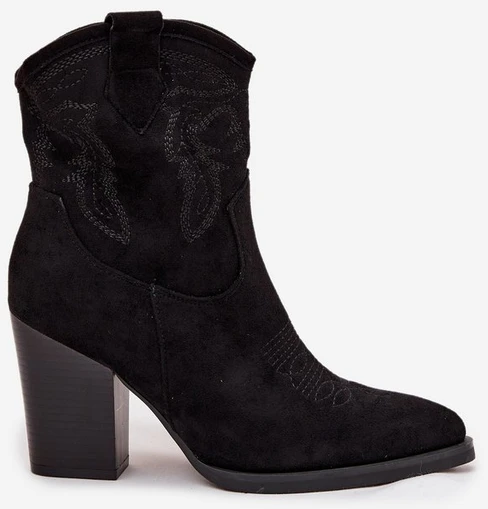 Aulinukai juodi iš eko zomšos su kulnu Ideal Shoes