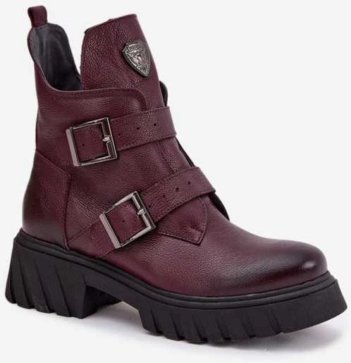 Aulinukai moteriški bordo oda