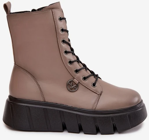 Aulinukai smėlio spalvos su platforma ir pašiltinimu Vinceza
